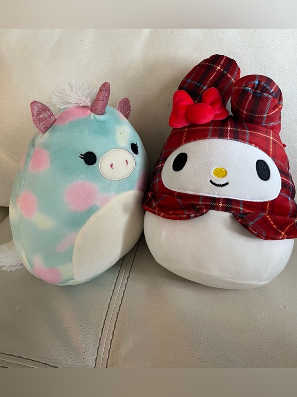 2   10 inch Squishmallows unicorn and My Melody
